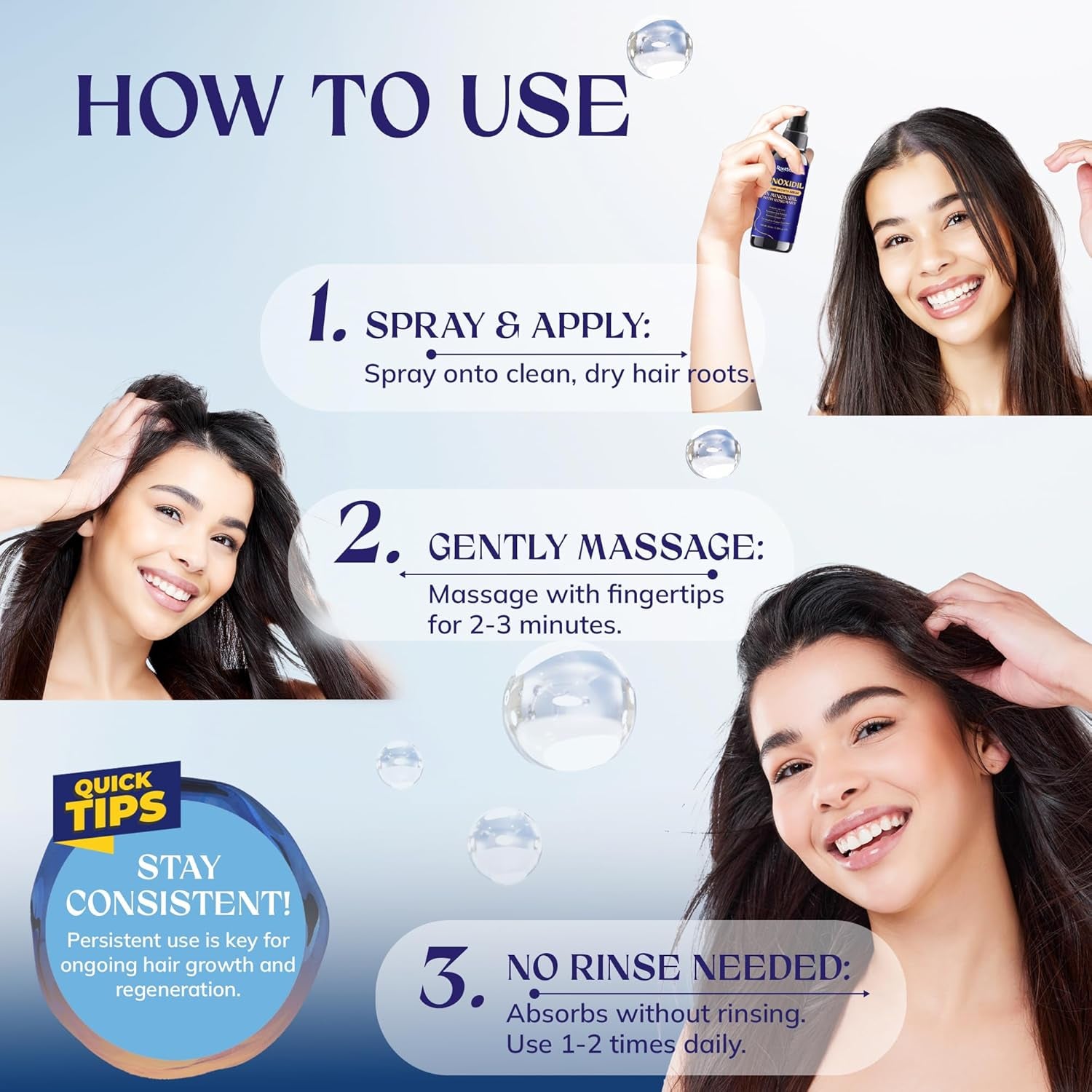 5% Minoxidil Hair Growth for Men and Women: 2-Pack Extra Strength Minoxidil Hair