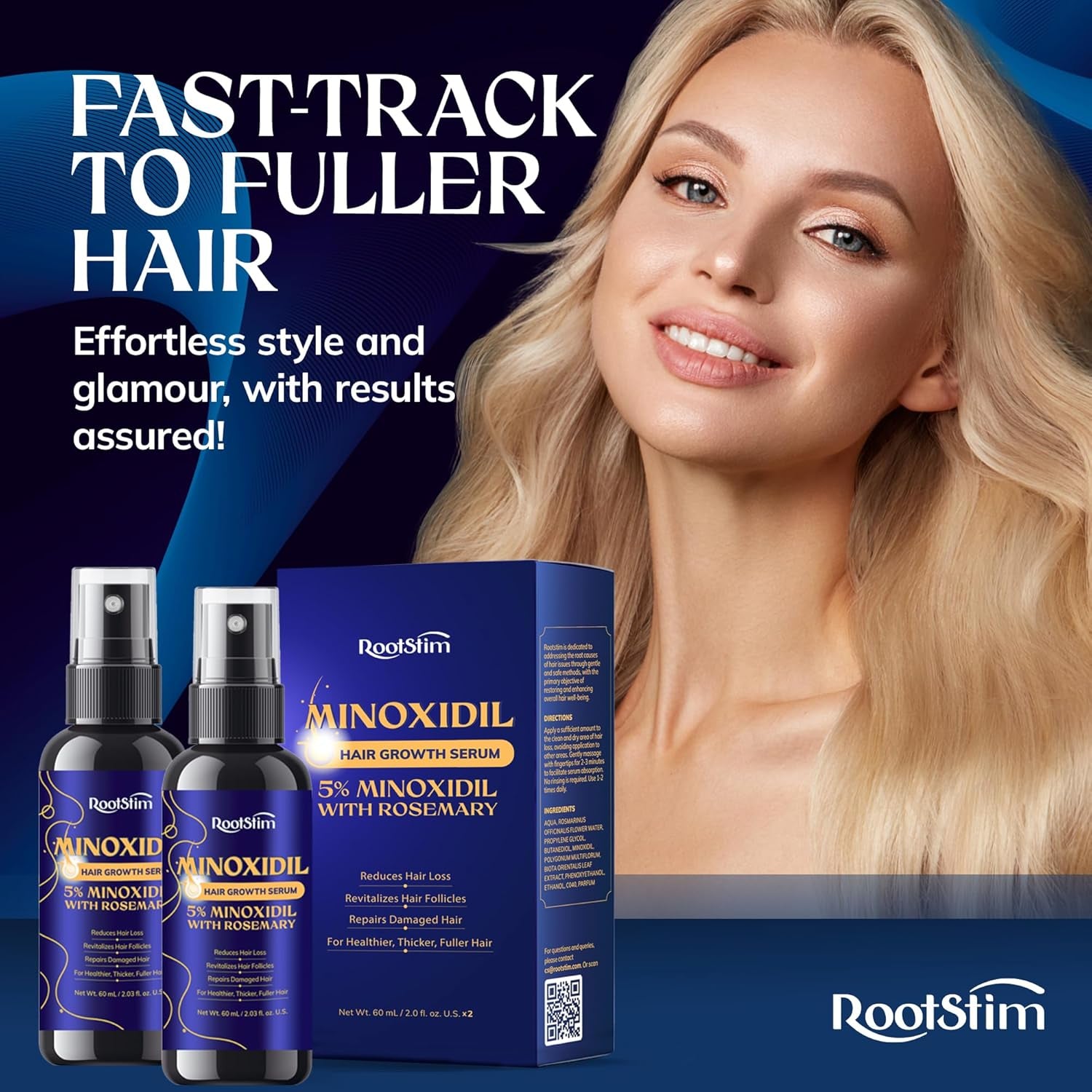 5% Minoxidil Hair Growth for Men and Women: 2-Pack Extra Strength Minoxidil Hair