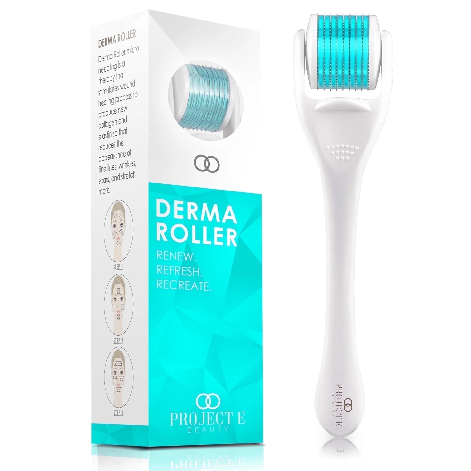 Derma Roller | 540 Titanium Microneedles | Facial & Body Skincare Tool | for Smoother Skin